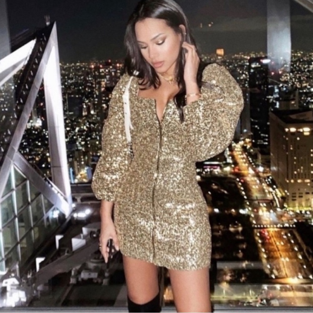 Zara Gold Sequin Mini Dress